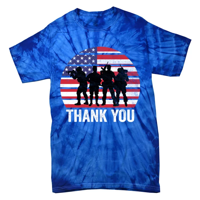 Thank You Soldier Army Memorial Day Veterans Day Gift Tie-Dye T-Shirt