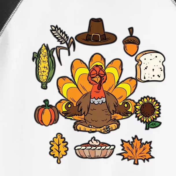 Turkey Yoga Thanksgiving Day Funny Namaste Meditation Gift Toddler Fine Jersey T-Shirt