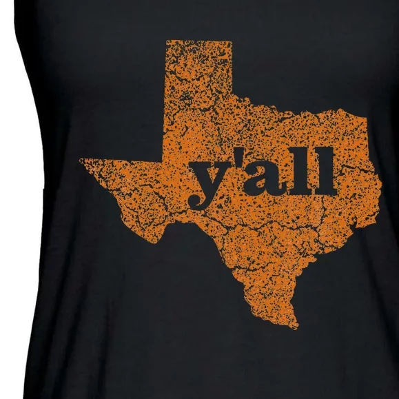 Texas Yall Texas State Map Ladies Essential Flowy Tank