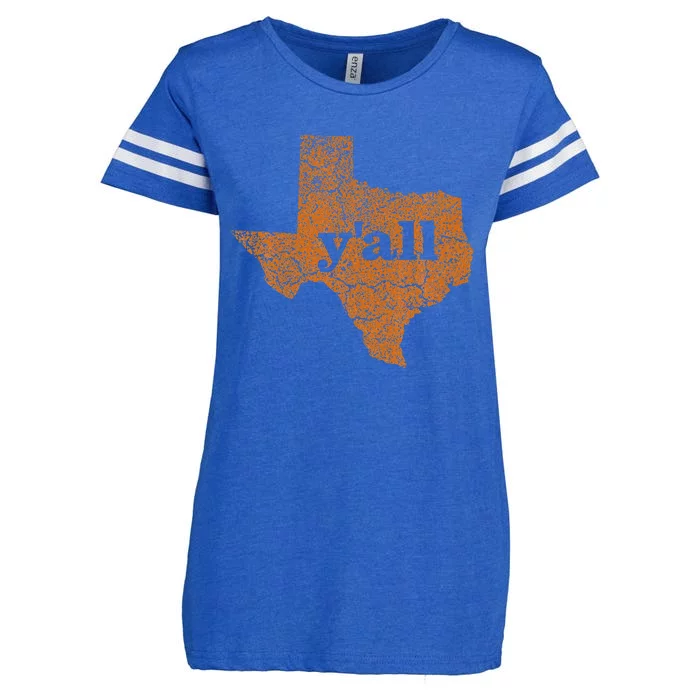 Texas Yall Texas State Map Enza Ladies Jersey Football T-Shirt