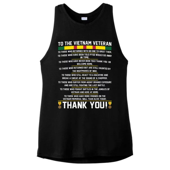 Thank You To The Vietnam Veterans Gift Ladies Tri-Blend Wicking Tank