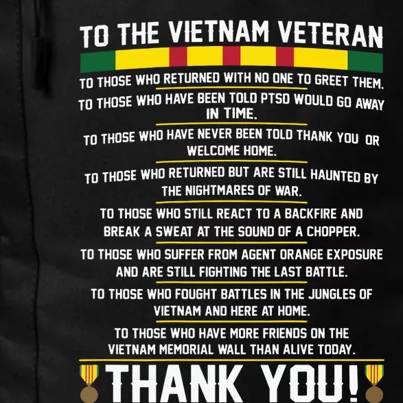 Thank You To The Vietnam Veterans Gift Daily Commute Backpack