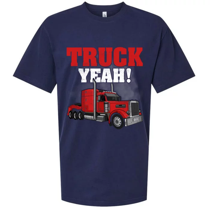 Truck Yeah! Trucker Truck Driver Cool Road Gift Sueded Cloud Jersey T-Shirt