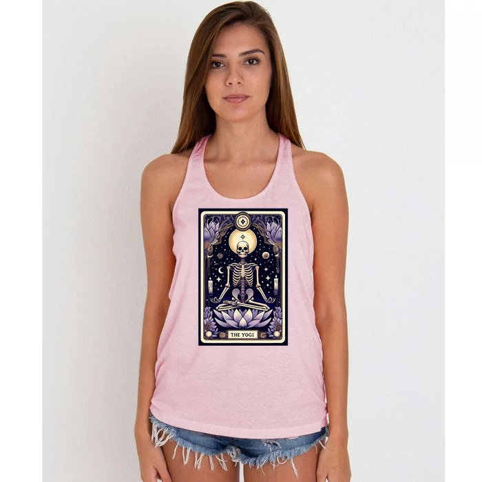 The Yogi Tarot Card Yoga Skeleton Women's Knotted Racerback Tank