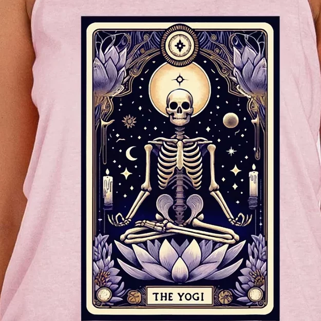 The Yogi Tarot Card Yoga Skeleton Women's Knotted Racerback Tank