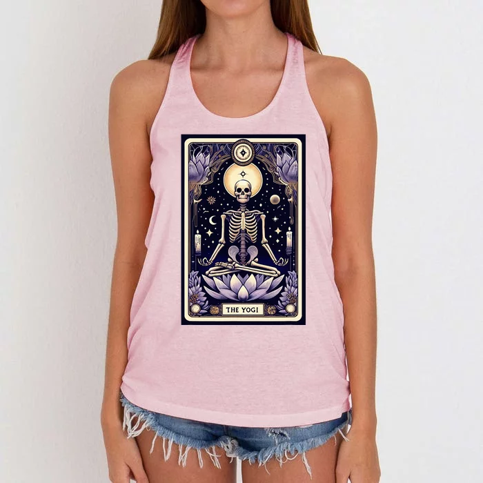 The Yogi Tarot Card Yoga Skeleton Women's Knotted Racerback Tank