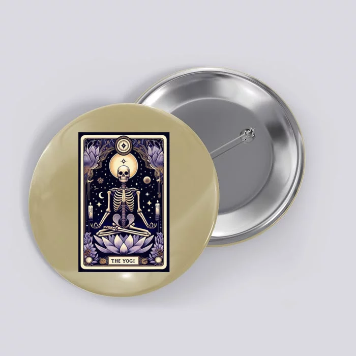 The Yogi Tarot Card Yoga Skeleton Button