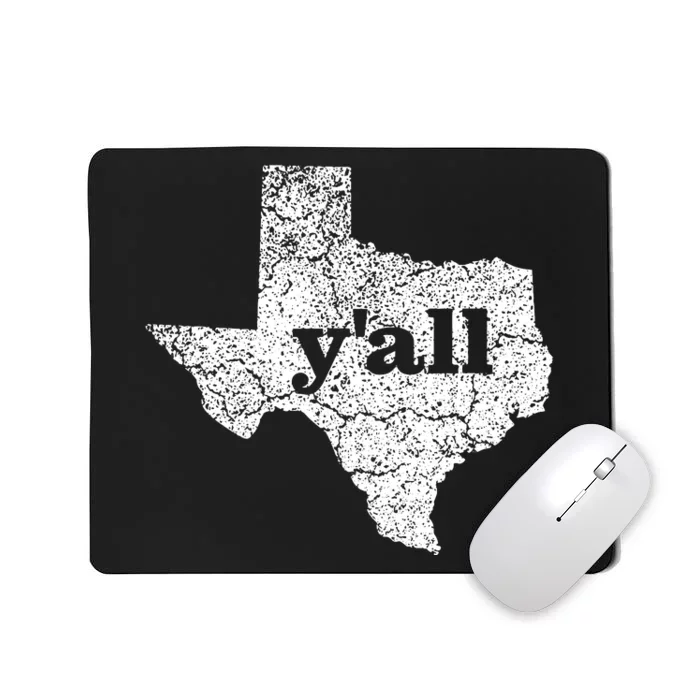 Texas Yall Texas State Map Vintage Yall Mousepad