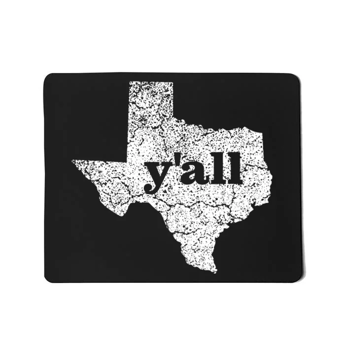 Texas Yall Texas State Map Vintage Yall Mousepad