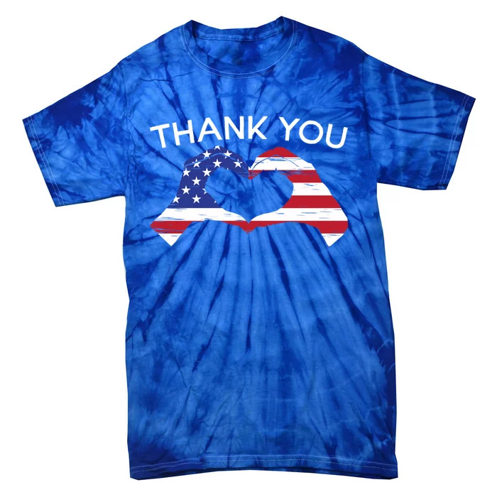 Thank You Usa Flag American Military Soldier Veterans Day Gift Tie-Dye T-Shirt