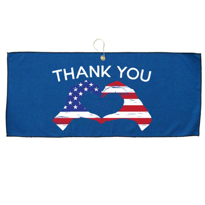 Thank You Usa Flag American Military Soldier Veterans Day Gift Large Microfiber Waffle Golf Towel