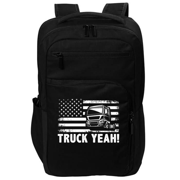 Truck Yeah Us Flag Vintage Trucking Lover Gift Impact Tech Backpack