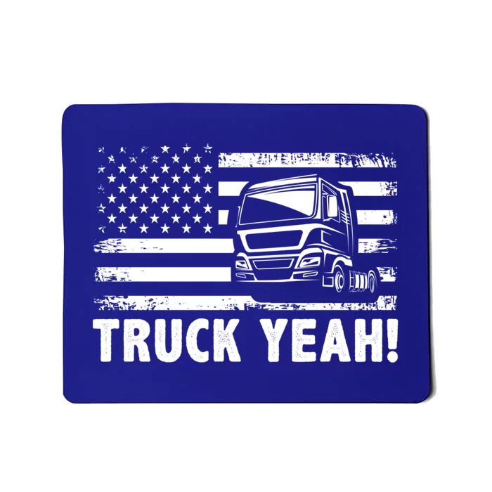 Truck Yeah Us Flag Vintage Trucking Lover Gift Mousepad