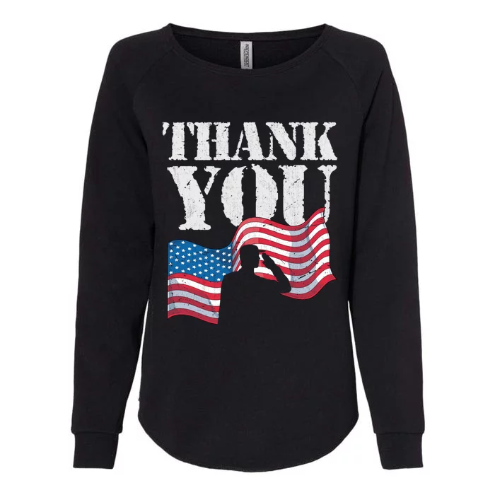 Thank You Us Flag Patriotic Soldier American Memorial Day Gift Womens California Wash Sweatshirt