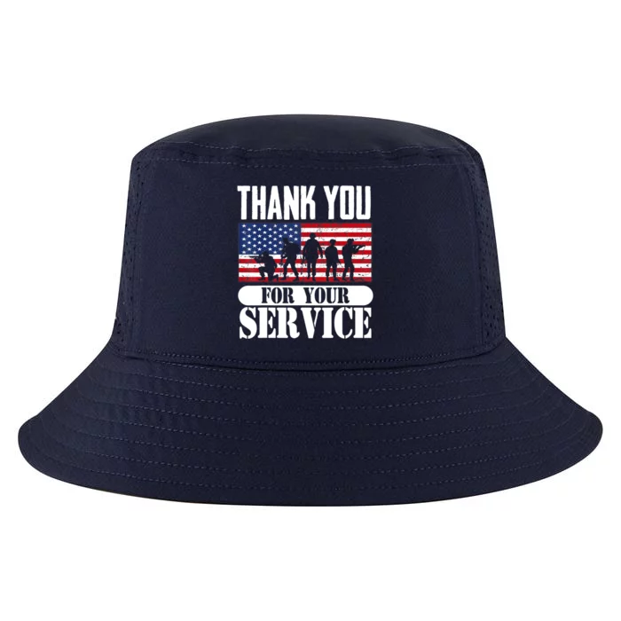 Thank You Veterans American Flag Patriotic Memorial Day Cool Comfort Performance Bucket Hat