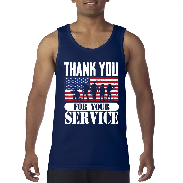 Thank You Veterans American Flag Patriotic Memorial Day Tank Top