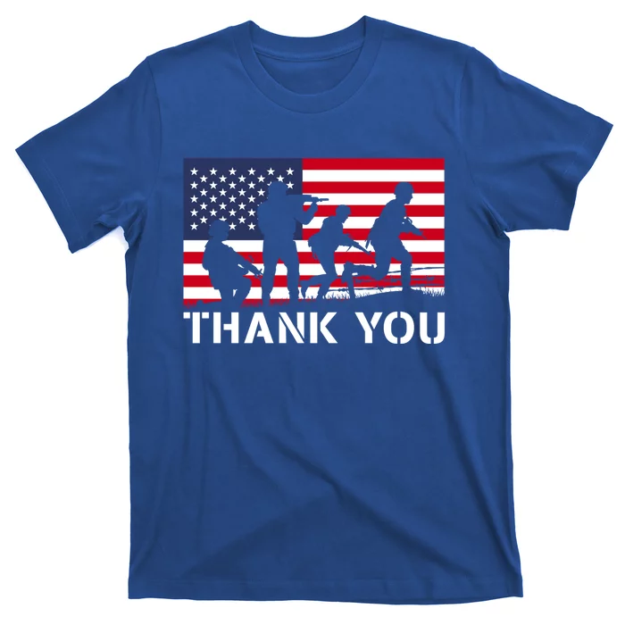 Thank You Veteran Memorial Day Usa American Flag Patriotic Gift T-Shirt