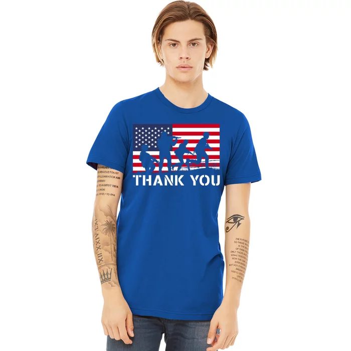 Thank You Veteran Memorial Day Usa American Flag Patriotic Gift Premium T-Shirt