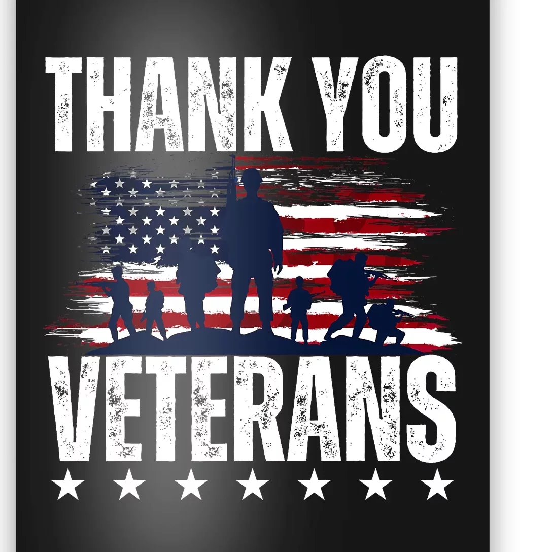 Thank You Veterans Day Memorial Day Partiotic Military Usa Poster