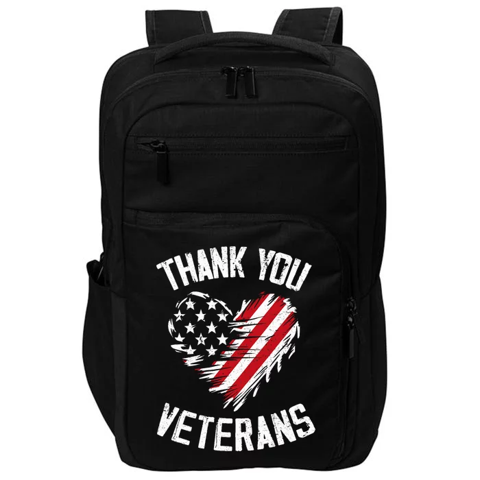 Thank You Veterans Patriotic American Flag Veterans Day 2024 Impact Tech Backpack