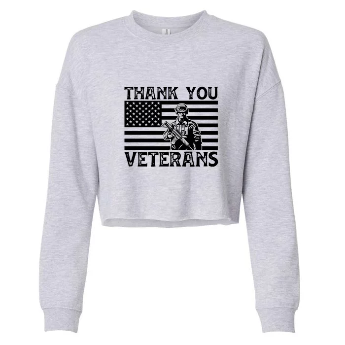 Thank You Veterans For Memorial Day Gift Cropped Pullover Crew