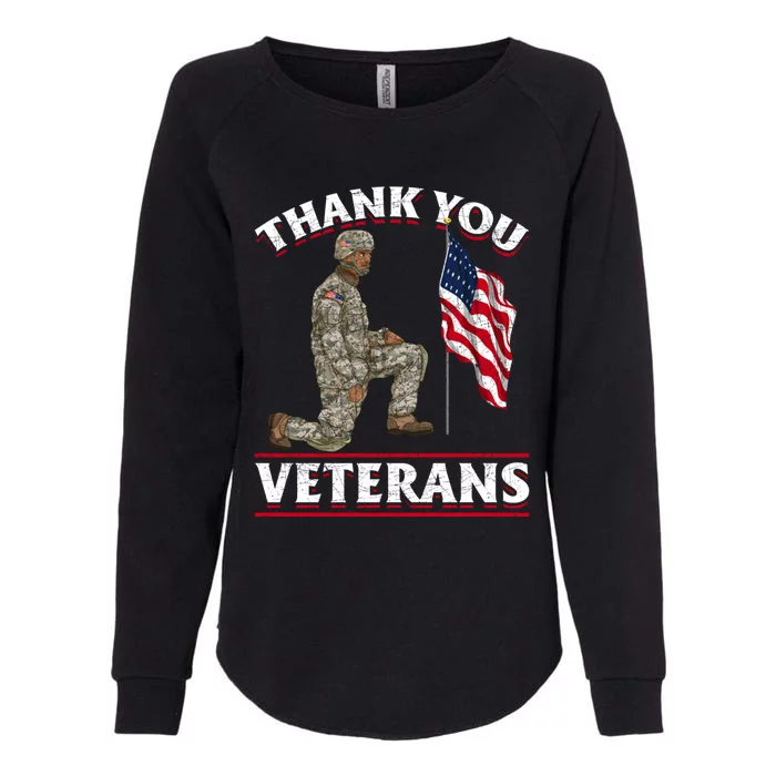 Thank You Veterans American Us Flag Soldier Memorial Day Cute Gift Womens California Wash Sweatshirt