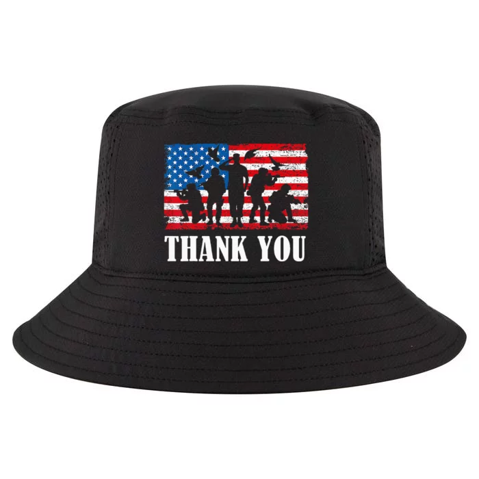 Thank You! Veterans Day & Memorial Day Partiotic Military Cool Comfort Performance Bucket Hat