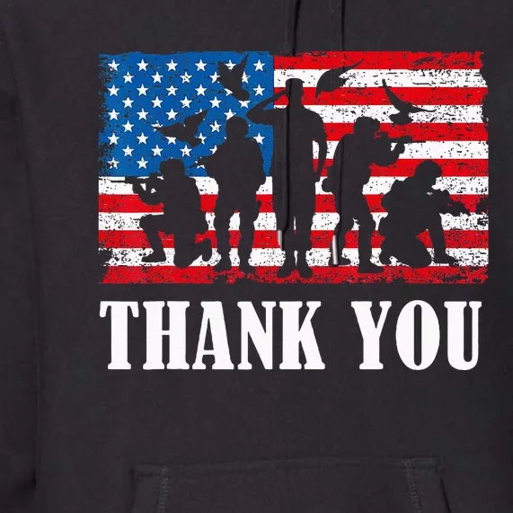 Thank You! Veterans Day & Memorial Day Partiotic Military Premium Hoodie