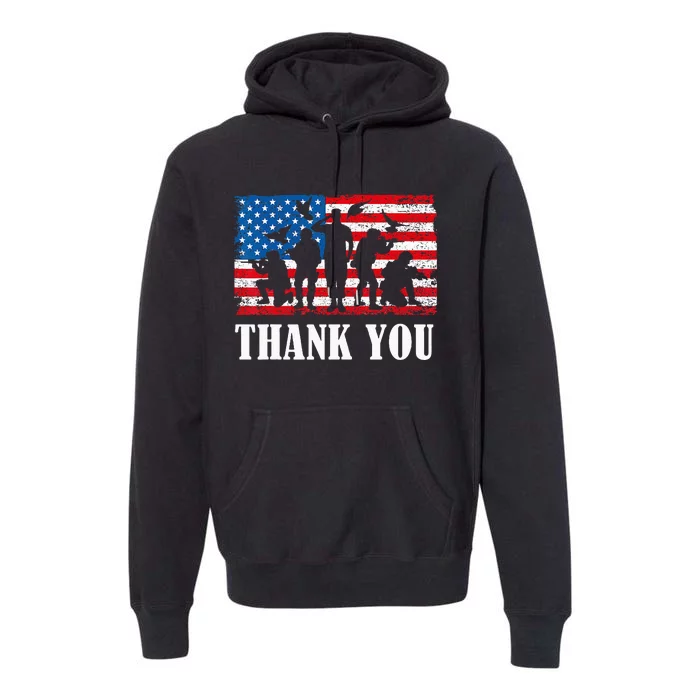 Thank You! Veterans Day & Memorial Day Partiotic Military Premium Hoodie