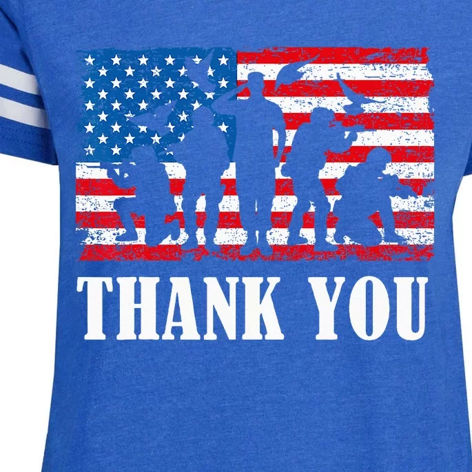 Thank You! Veterans Day & Memorial Day Partiotic Military Enza Ladies Jersey Football T-Shirt