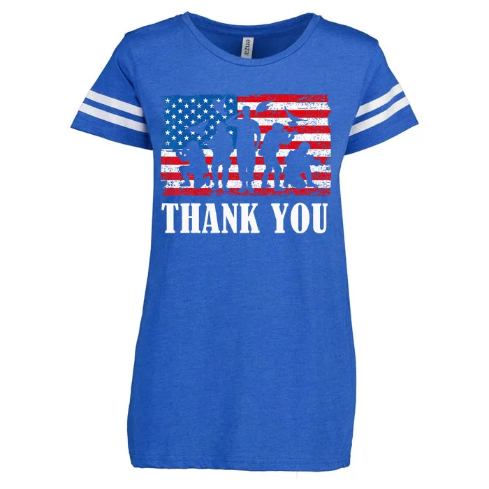 Thank You! Veterans Day & Memorial Day Partiotic Military Enza Ladies Jersey Football T-Shirt