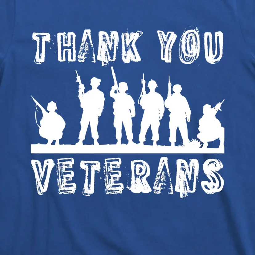 Thank You Veterans Combat Veteran Day Retro Memorial Day Gift T-Shirt