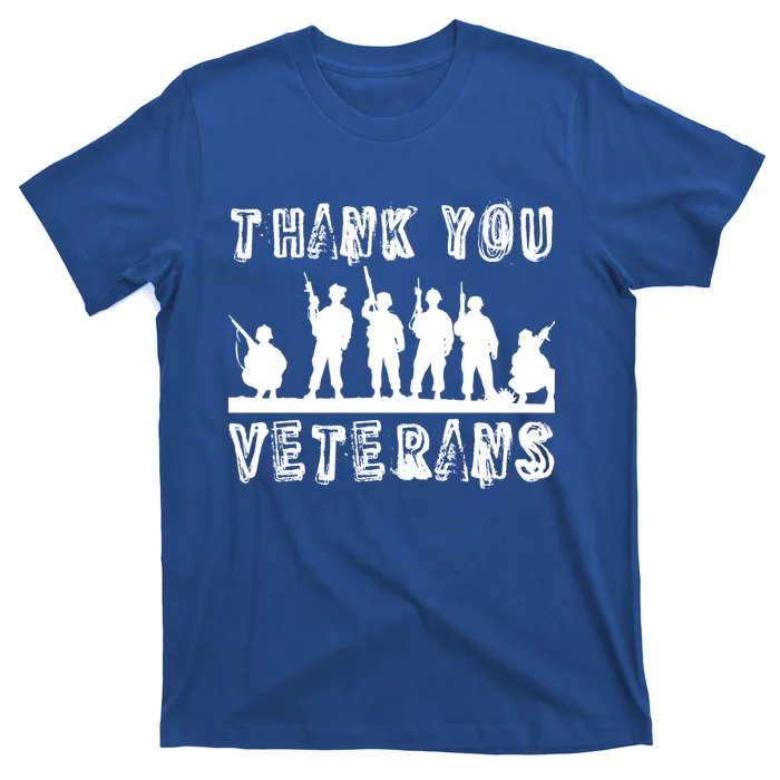 Thank You Veterans Combat Veteran Day Retro Memorial Day Gift T-Shirt