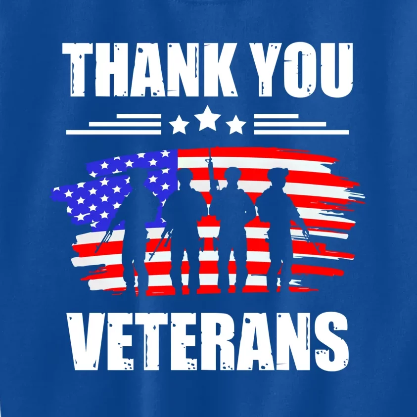 Thank You Veterans Day Day Memorial Dad Brothers Sisters Gift Kids Sweatshirt