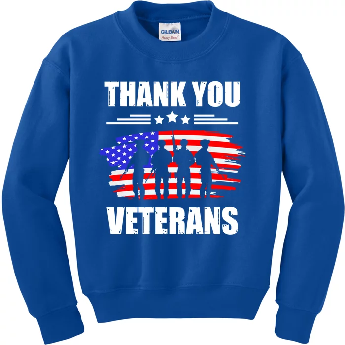 Thank You Veterans Day Day Memorial Dad Brothers Sisters Gift Kids Sweatshirt