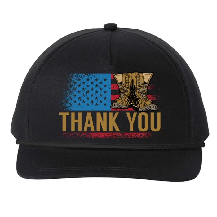 Thank You Veterans Memorial Day American Flag Gift Snapback Five-Panel Rope Hat