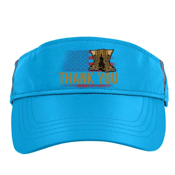 Thank You Veterans Memorial Day American Flag Gift Adult Drive Performance Visor