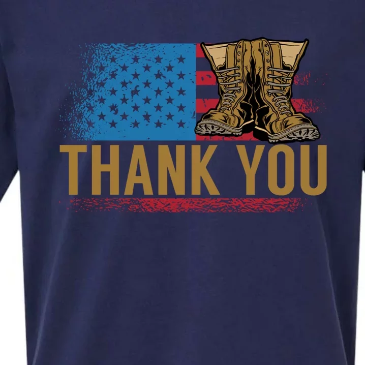 Thank You Veterans Memorial Day American Flag Gift Sueded Cloud Jersey T-Shirt