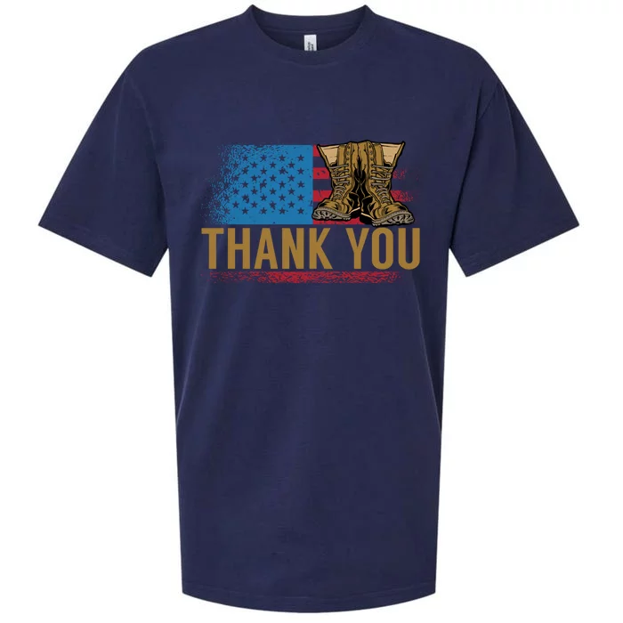 Thank You Veterans Memorial Day American Flag Gift Sueded Cloud Jersey T-Shirt