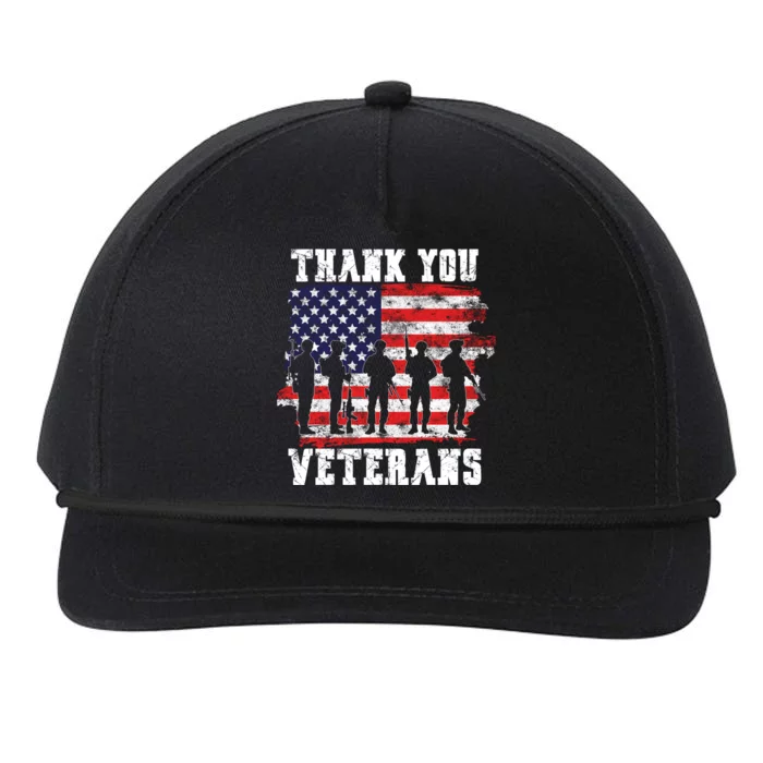 Thank You Veterans For Veterans Day Snapback Five-Panel Rope Hat