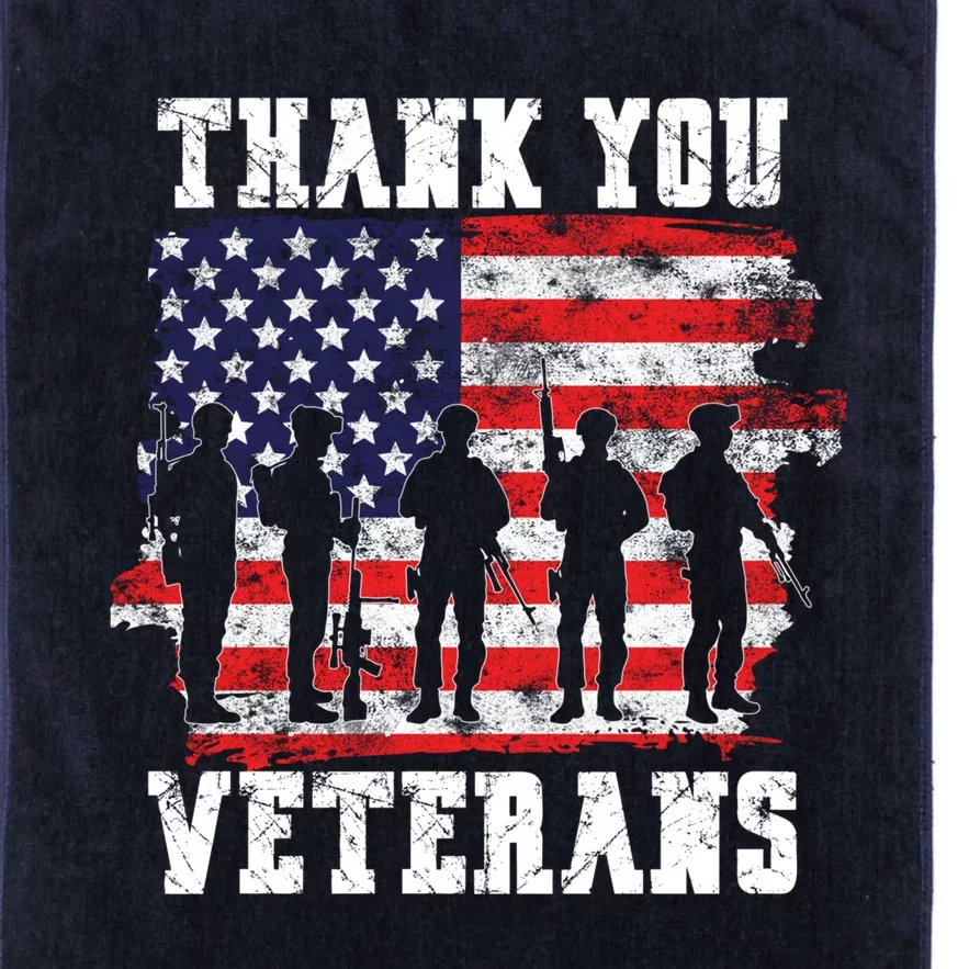 Thank You Veterans For Veterans Day Platinum Collection Golf Towel