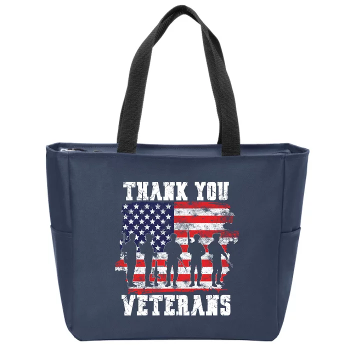 Thank You Veterans For Veterans Day Zip Tote Bag