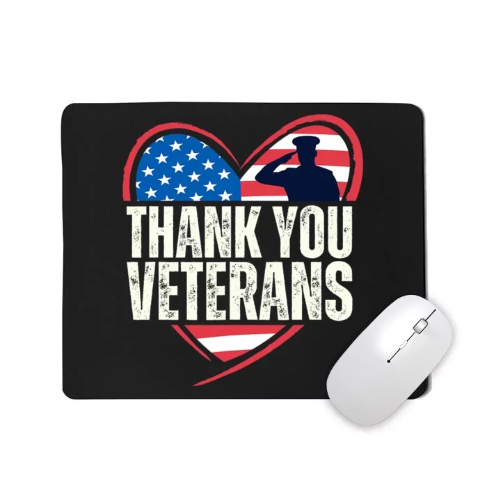 Thank You Veterans Day Memorial Day Partiotic Military Usa Mousepad