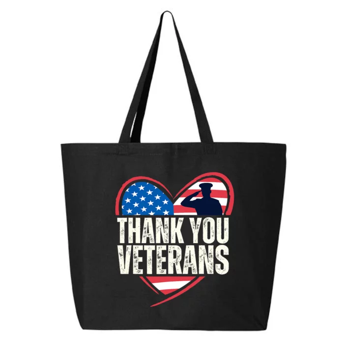 Thank You Veterans Day Memorial Day Partiotic Military Usa 25L Jumbo Tote