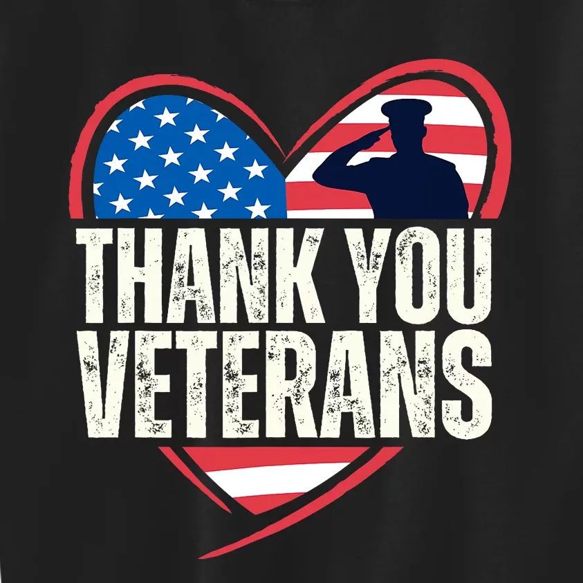 Thank You Veterans Day Memorial Day Partiotic Military Usa Kids Sweatshirt