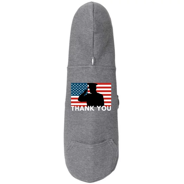 Thank You Veterans Memorial Day Awareness 4th July Gift Doggie 3-End Fleece Hoodie