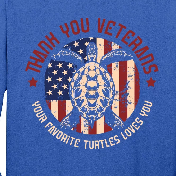 Thank You Veterans Gift Your Favorite Turtles Loves You Gift Tall Long Sleeve T-Shirt