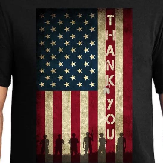 Thank You Veterans Memorial Day Military Patriotic Flag Funny Gift Pajama Set