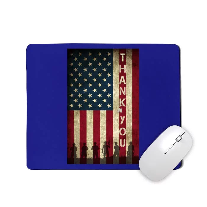 Thank You Veterans Memorial Day Military Patriotic Flag Funny Gift Mousepad