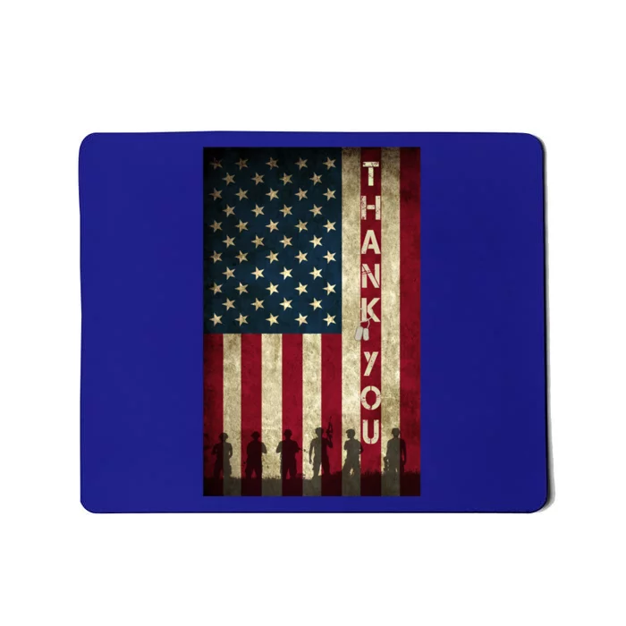 Thank You Veterans Memorial Day Military Patriotic Flag Funny Gift Mousepad